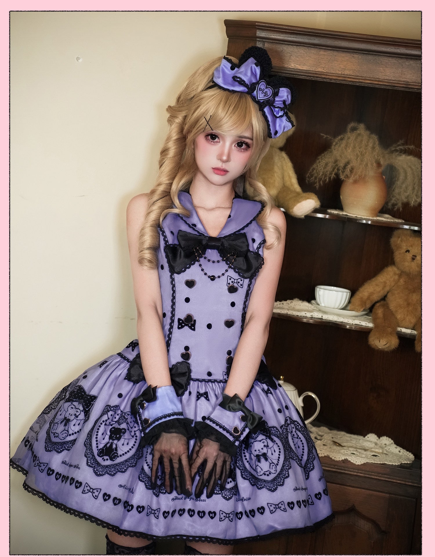 Black Sugar Bear Lolita Purple Dress