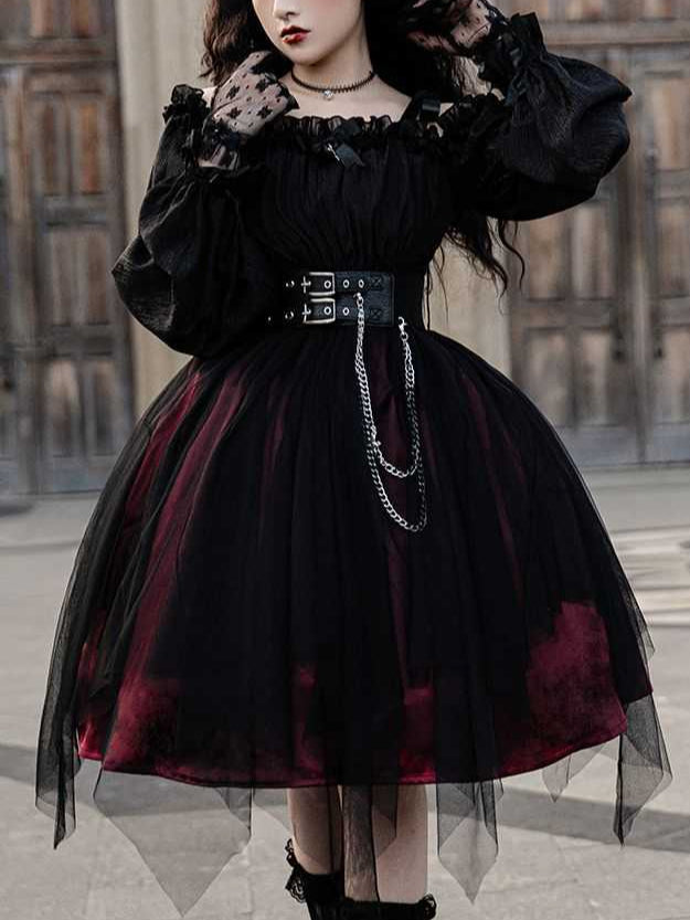 Lolita Gothic Black OP Dress LG1033
