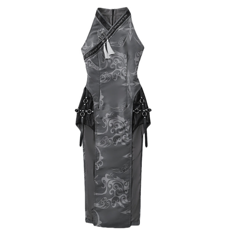 Lolita Gothic Totem Jacquard Suede Dress LG1027