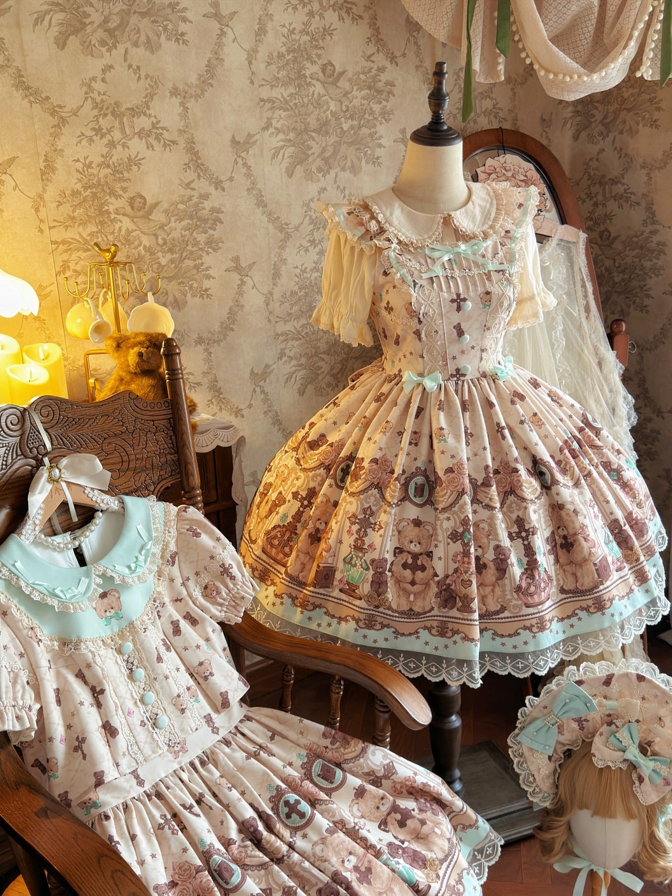 Cross Bear Sweet Vintage Original Lolita JSK and OP Dress Series
