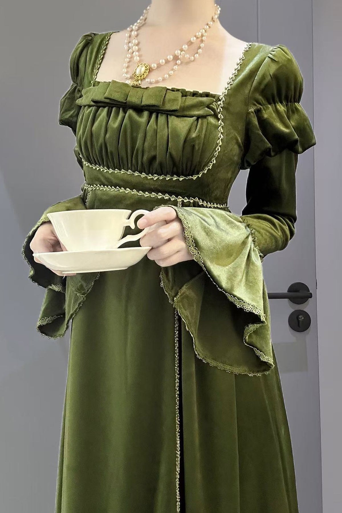 Candlelight Banquet Lolita Empire Waist OP Twin Dress