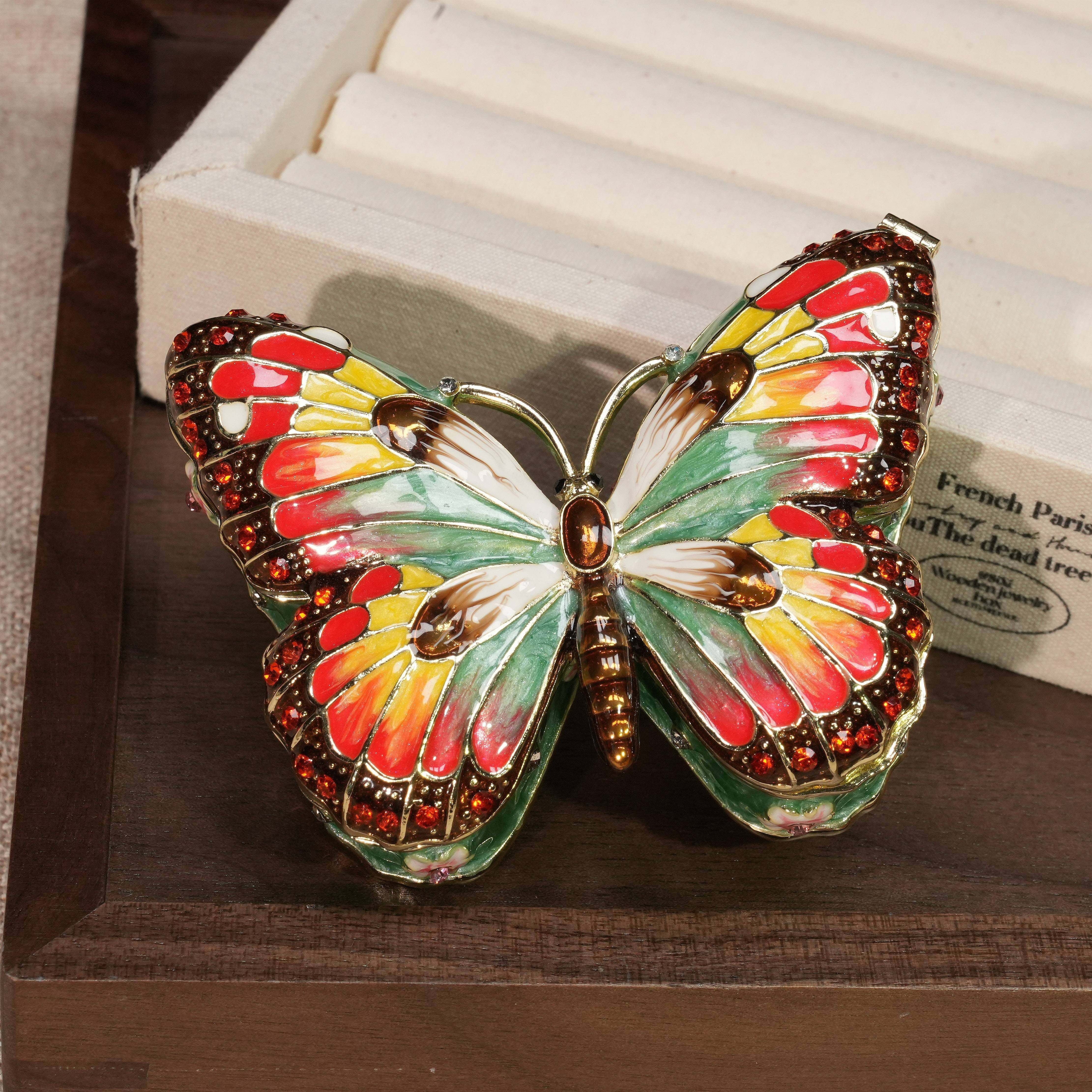 Butterfly-Shaped Enamel Jewelry Box Lolita Decor Gift