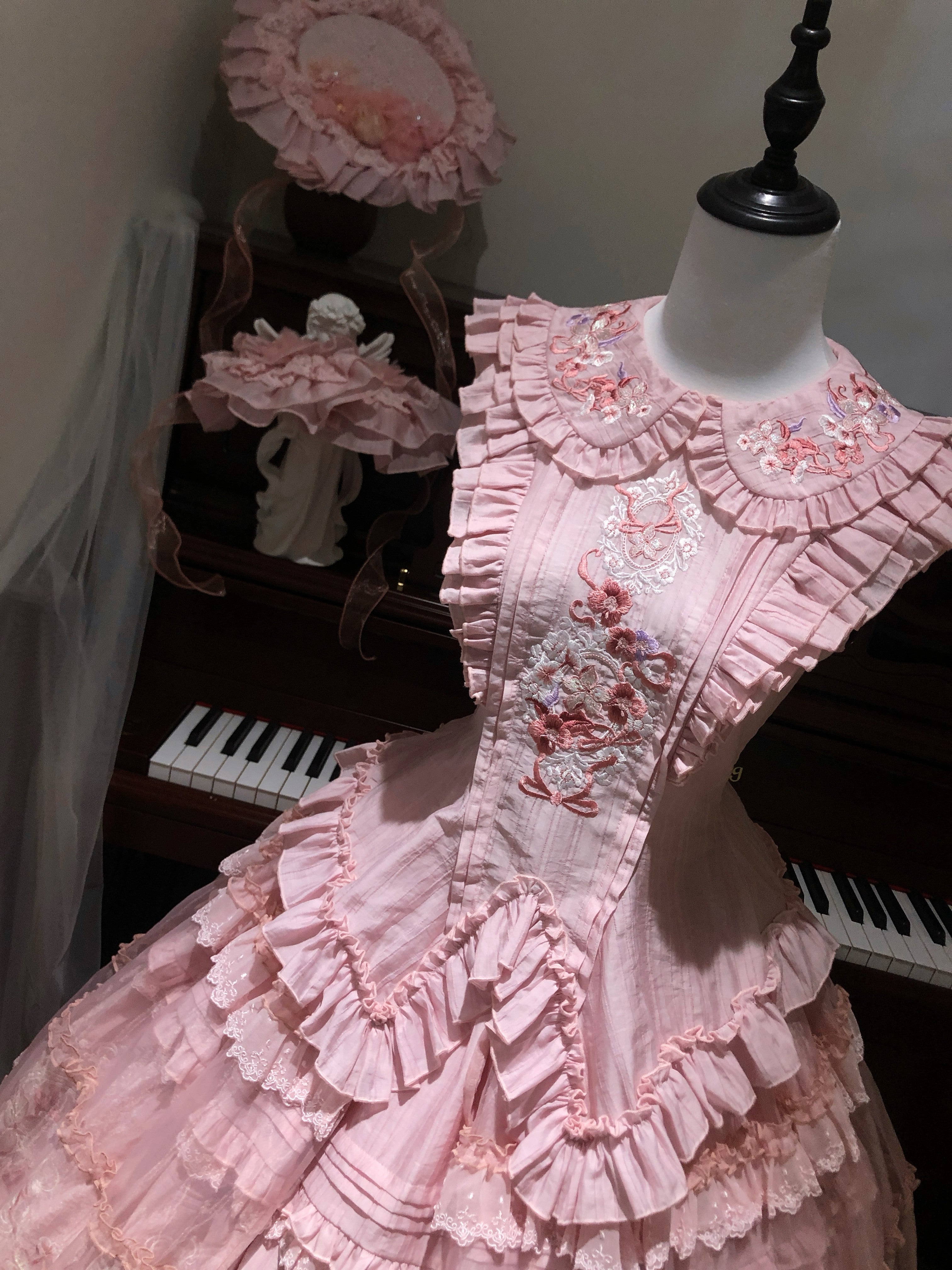 Pink Rose Elegant Classic Lolita Original Bridal Princess Dress