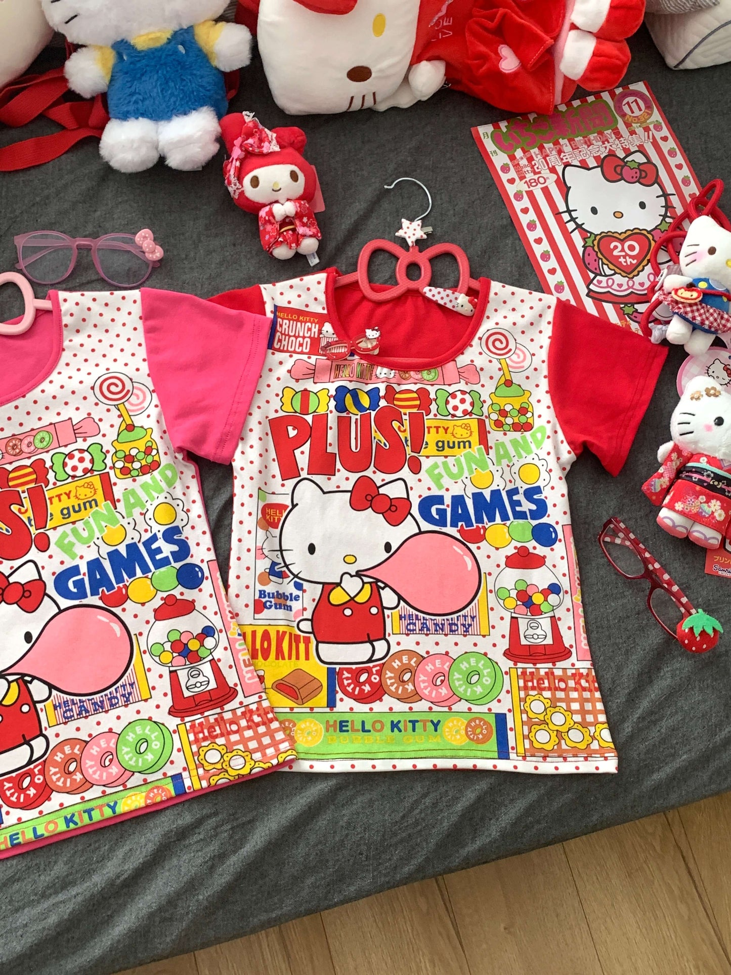 Y2K Kitty Dot Puff T-shirt Dress LE1083