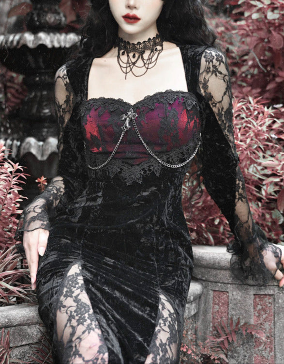 Lolita Gothic Vampire Corset Lace Dress LG1024