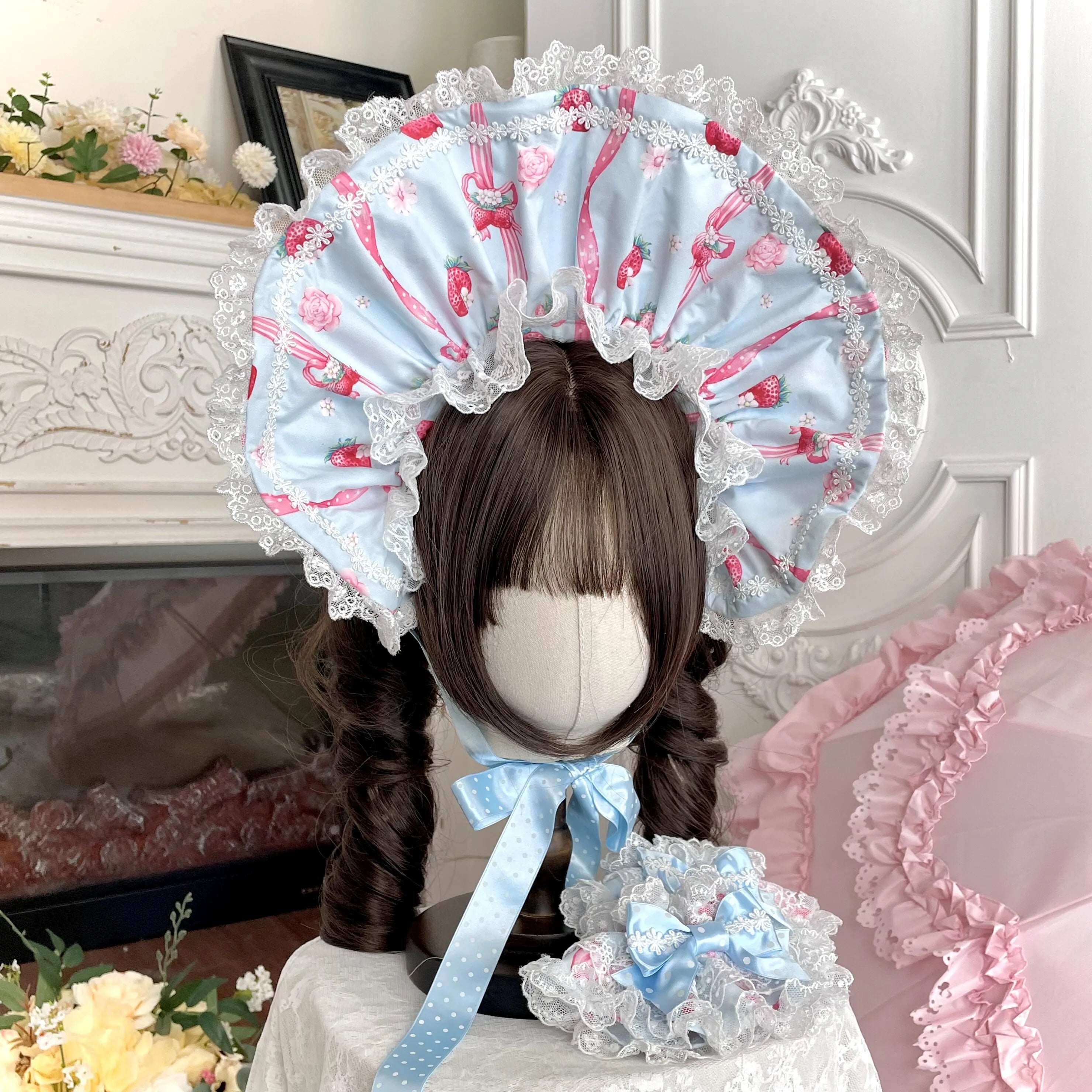 Deer Strawberry Garden Old-School Strawberry Print Lolita JSK Accessories