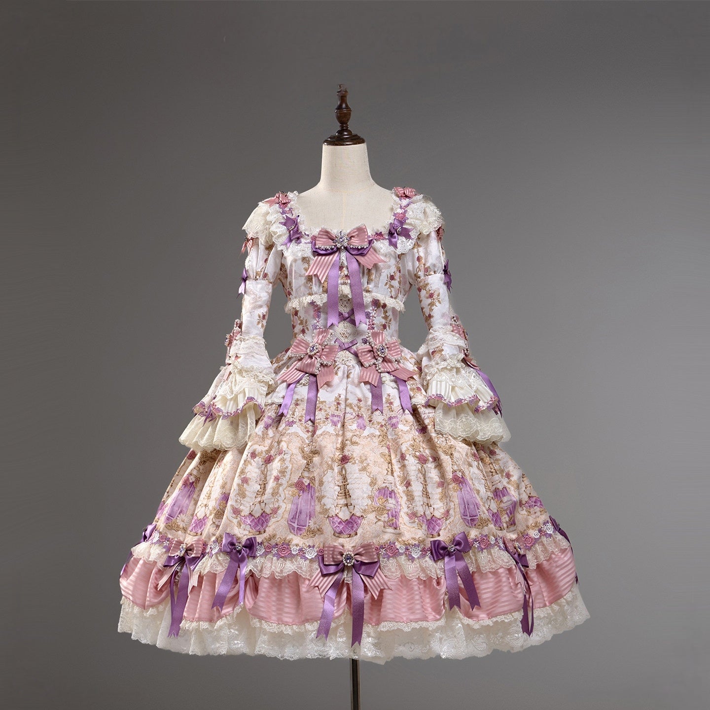 Antique Gem Fragrance Lolita Purple Long Dress Set