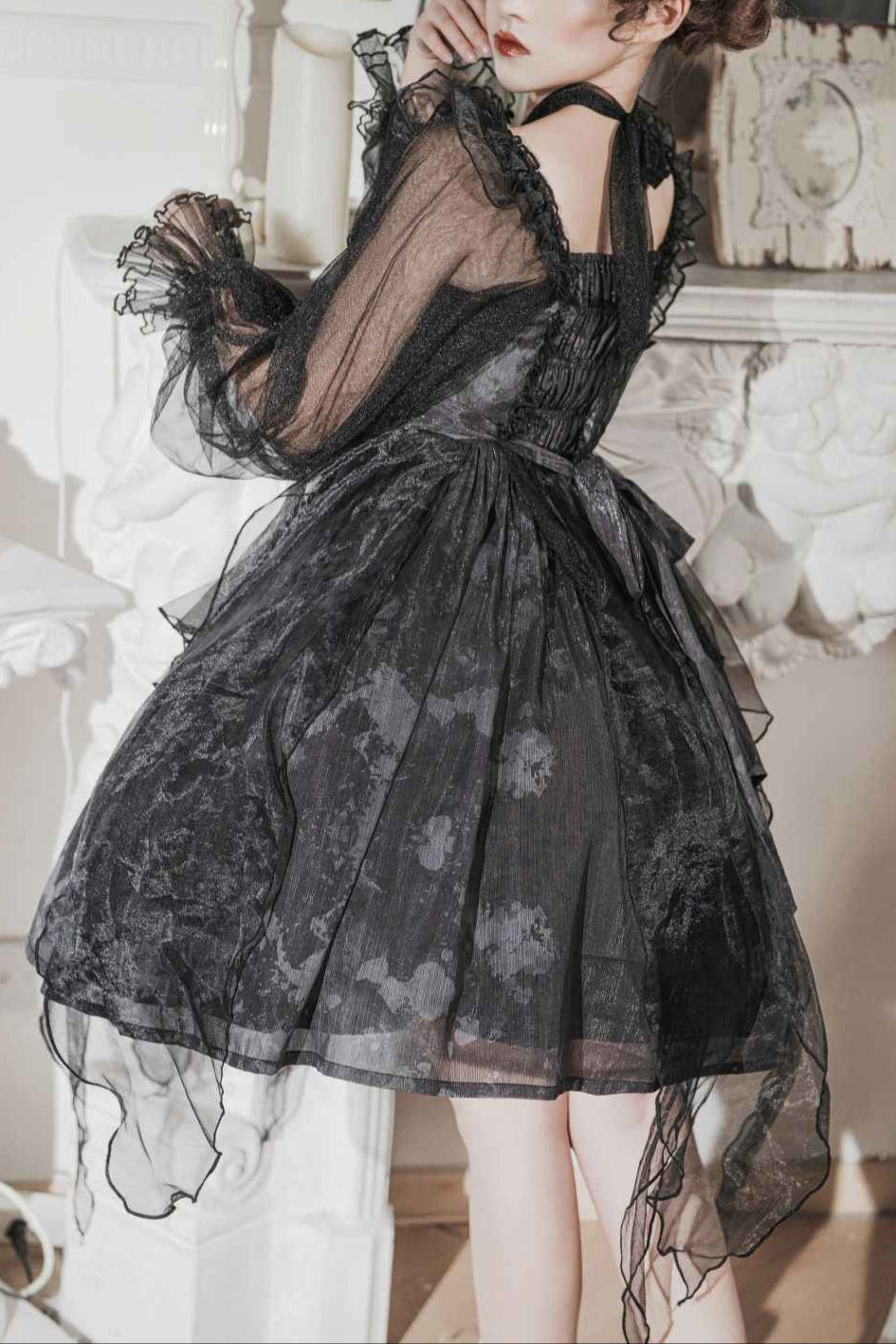 Lolita Dark Style Chiffon Dress LG1034