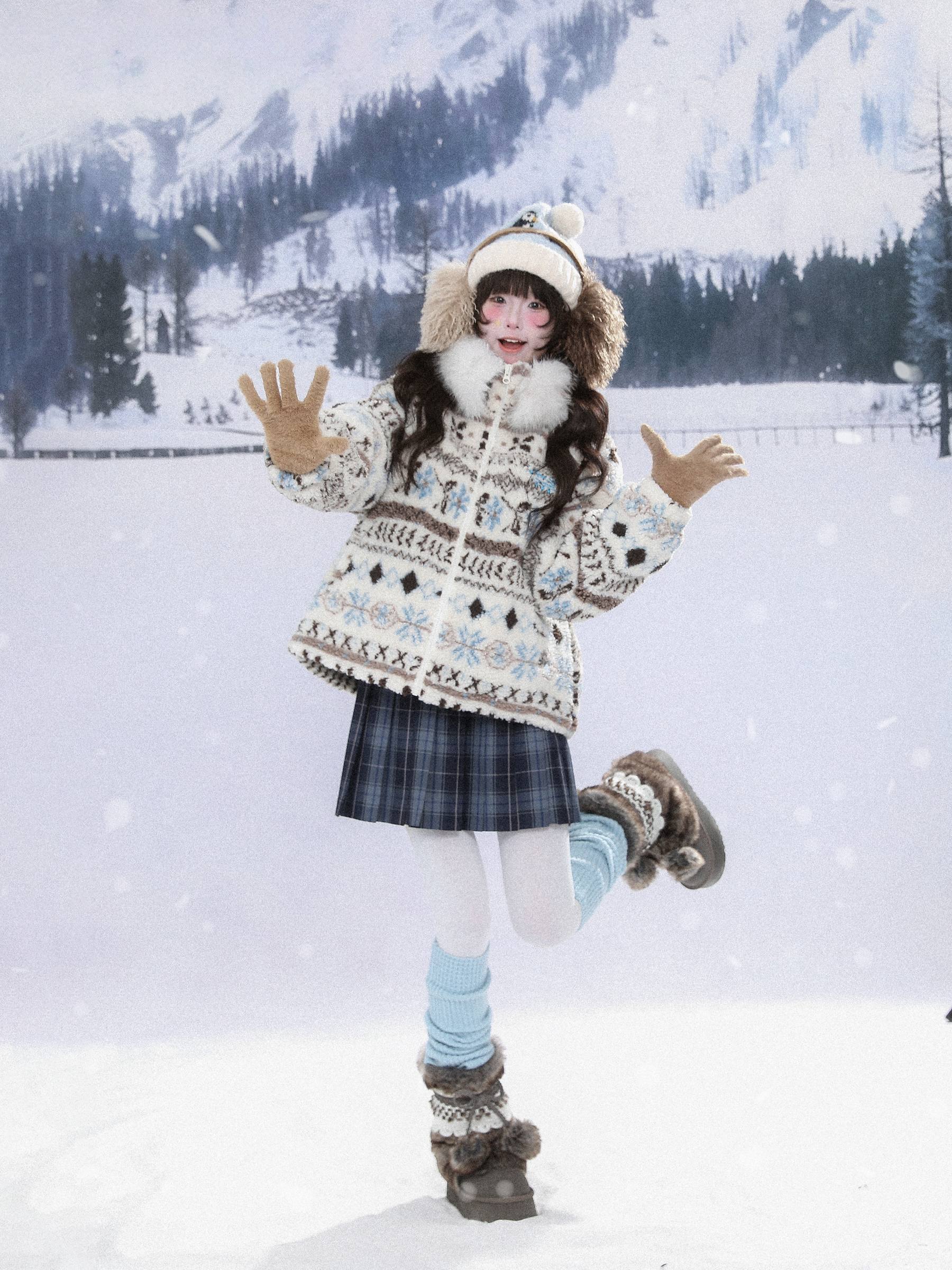 Girly Style Fair Isle Winter Coat MGD0011