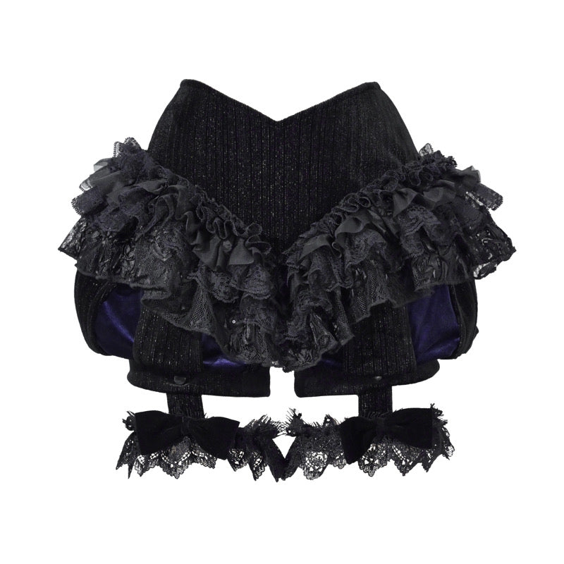 Lolita Dark style Fishbone Velvet Dress LG1009