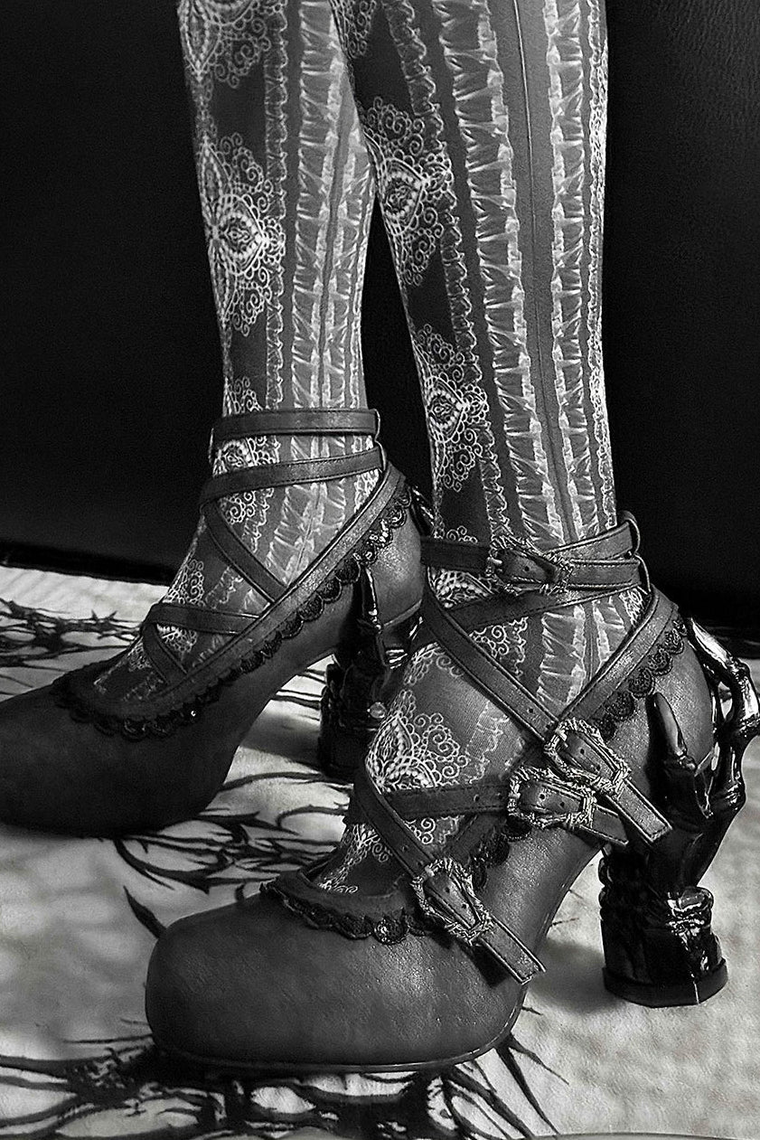Sacred Bone Diary Skeletal Hand Heel Gothic Lolita Heels