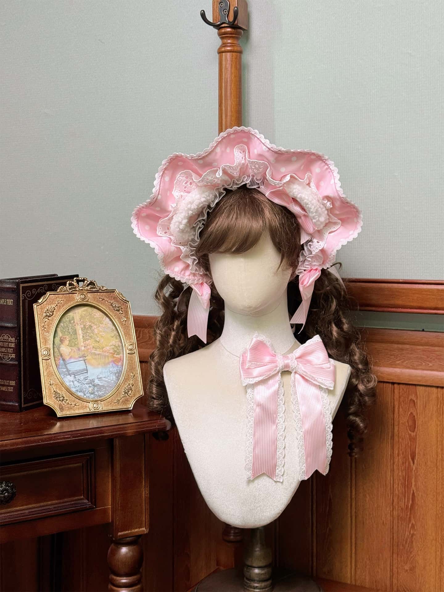 Vintage Polka Dot Lolita Halter Pink OP Dress