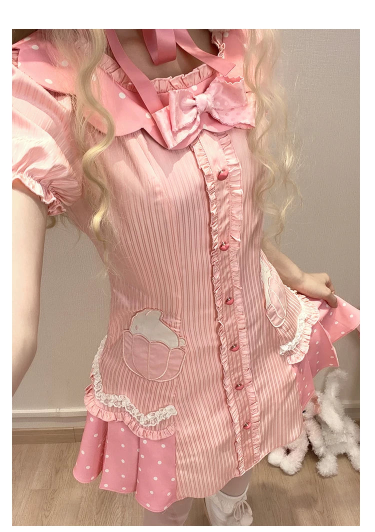Tea Break Rabbit Sweet Polka Dot Lolita JSK or OP Dress