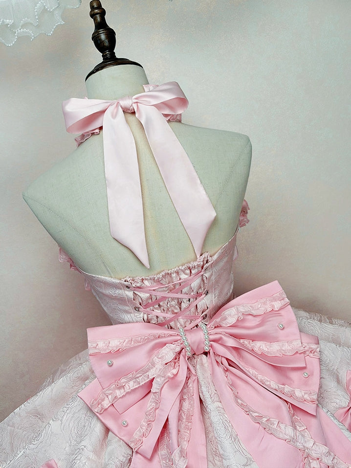 Sweet Petals Lolita Pink Halter Dress
