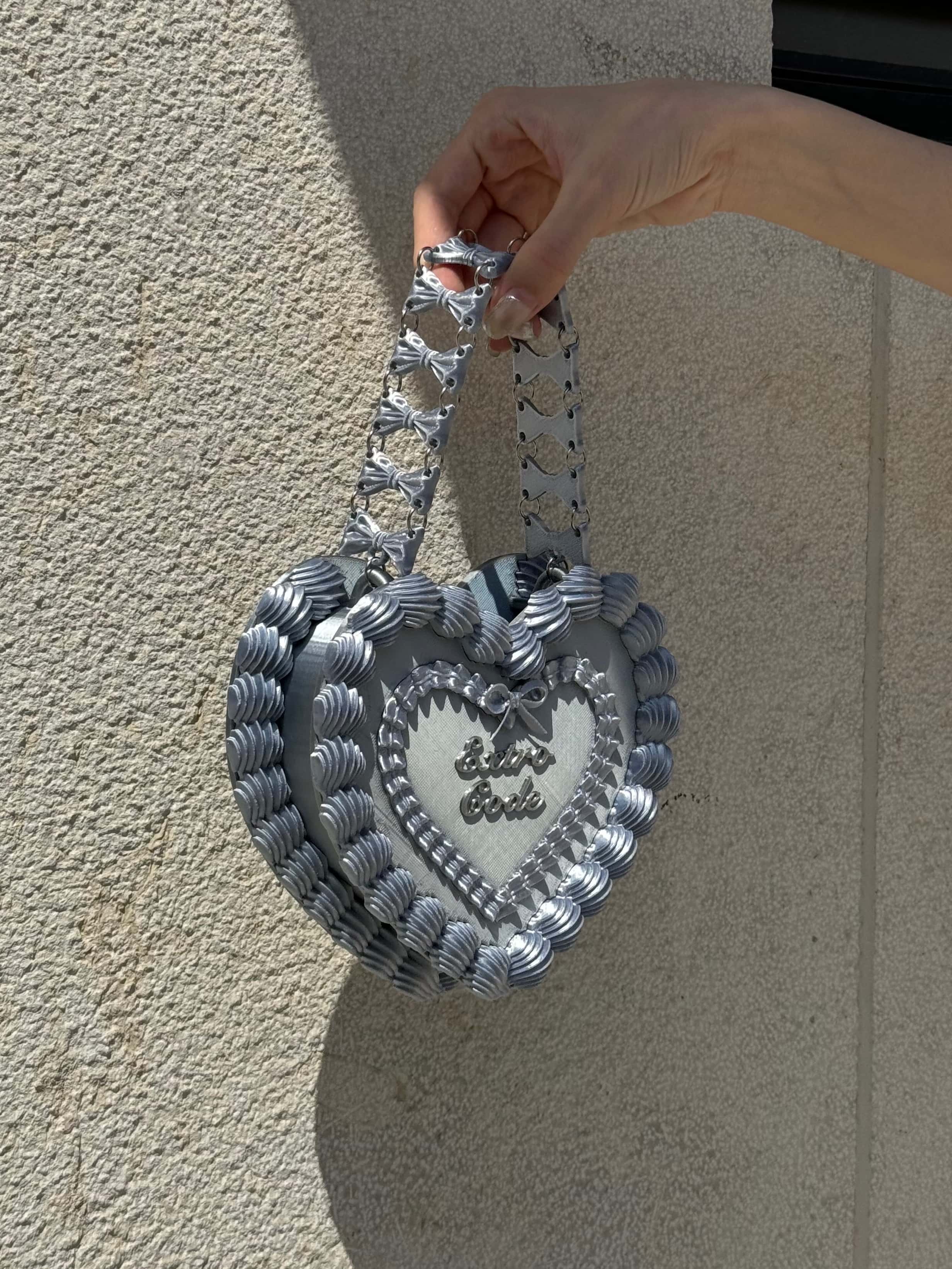 Heart Cake 3D Printed PLA Resin Handbag Crossbody Bag