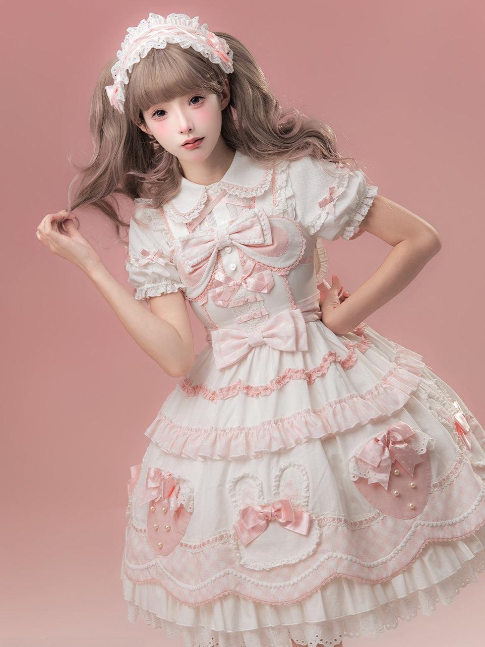 Starry‑Fallen Strawberry Rabbit Original Lolita Cute JSK Dress