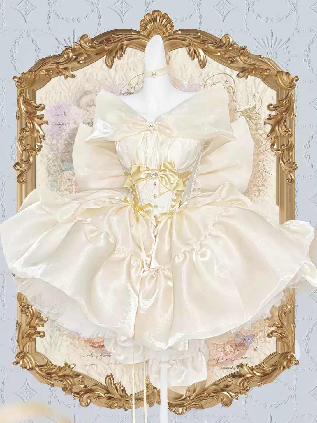 Lolita Elegant Golden Satin Princess Dress LC1011