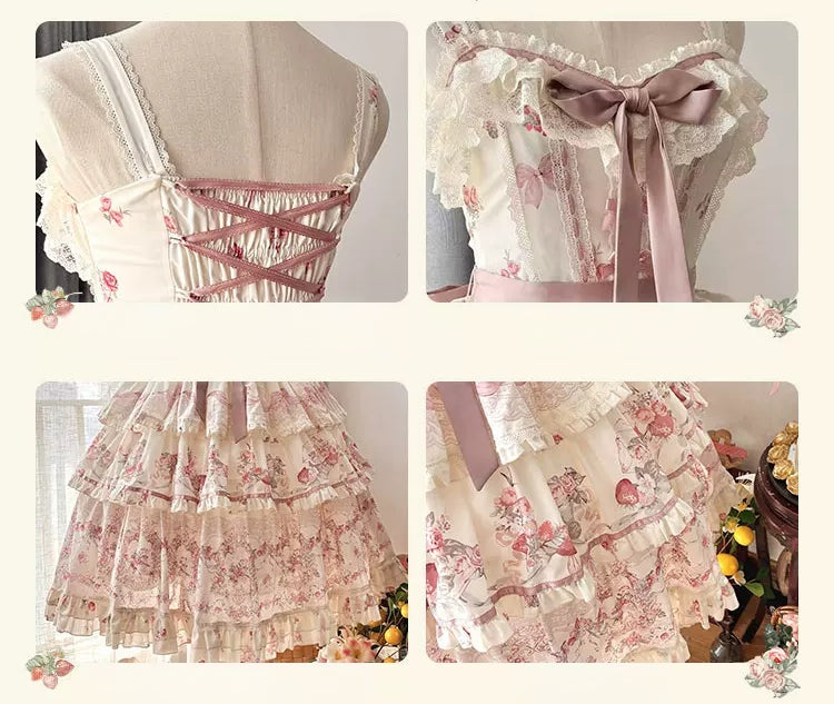 Robe JSK Lolita rose "Jardin secret"