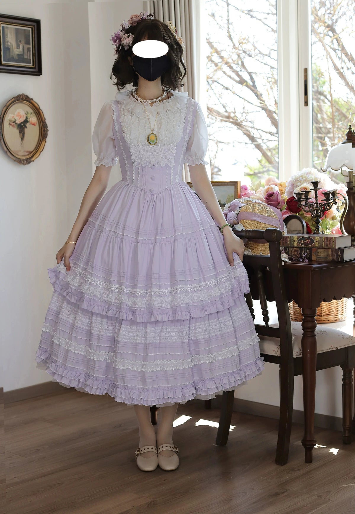 Margaret's Daisy V-Waist Bust-Support Classical Lolita JSK Dress