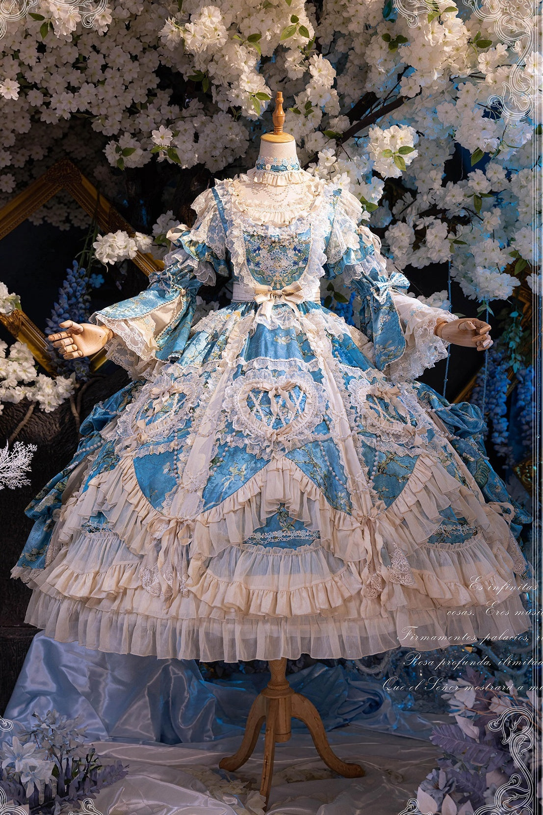Apricot Tree Special Edition Sky Blue Heart Lace Classic Lolita Dress
