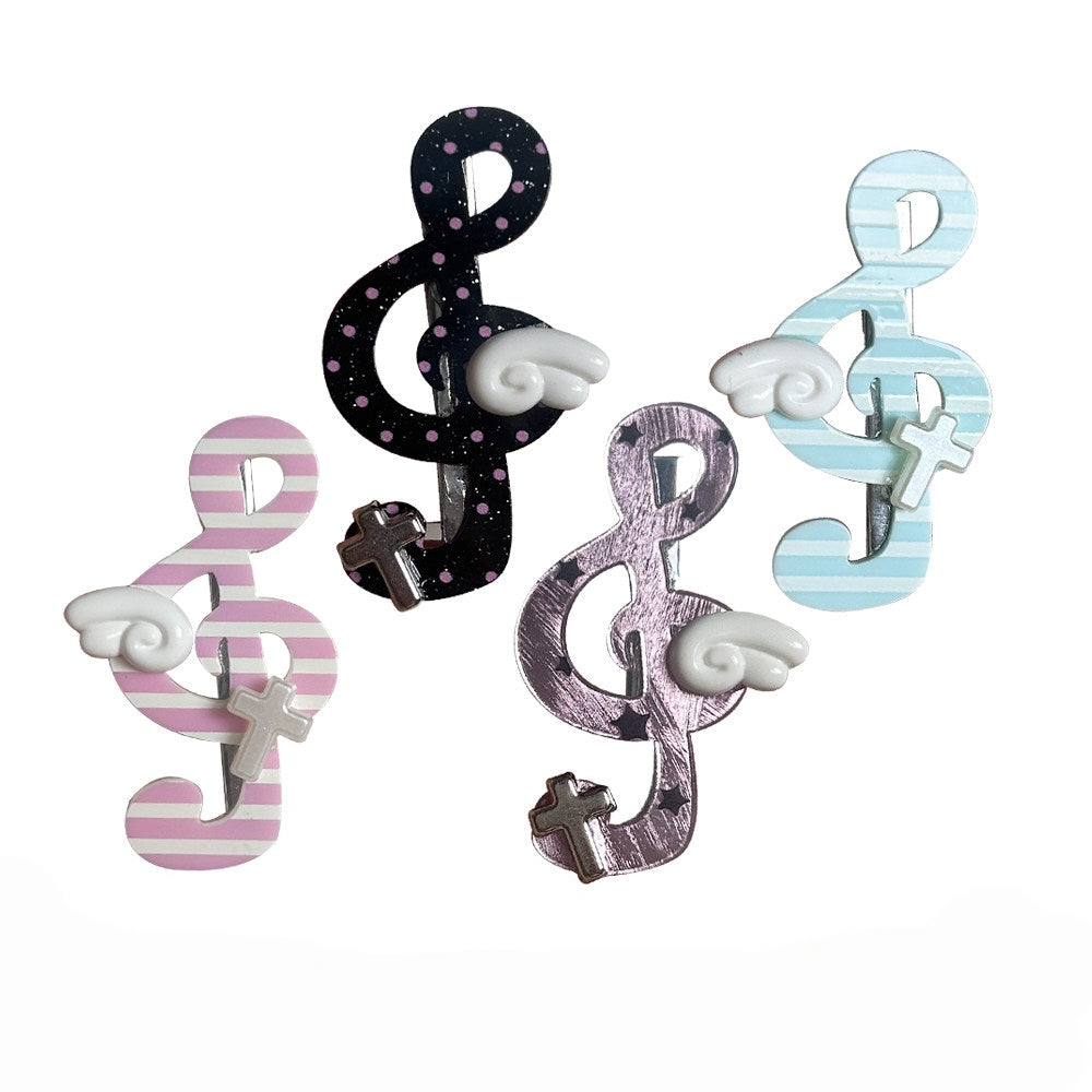 Vintage‑Y2K Lucky Musical Note Hair Clips Retro Girl Hair Accessories