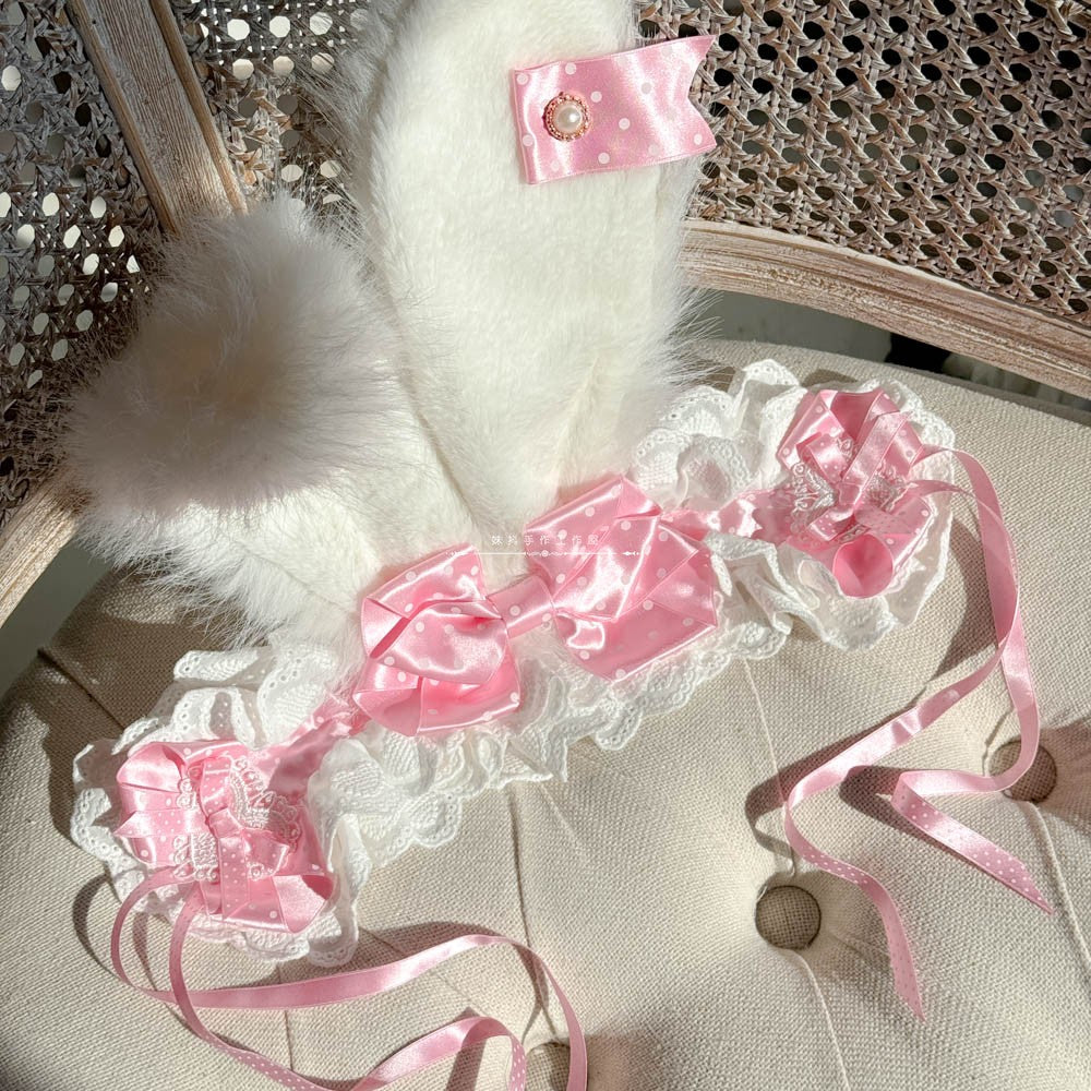 Lolita Kawaii Polka Dot Bunny Headband LA1007