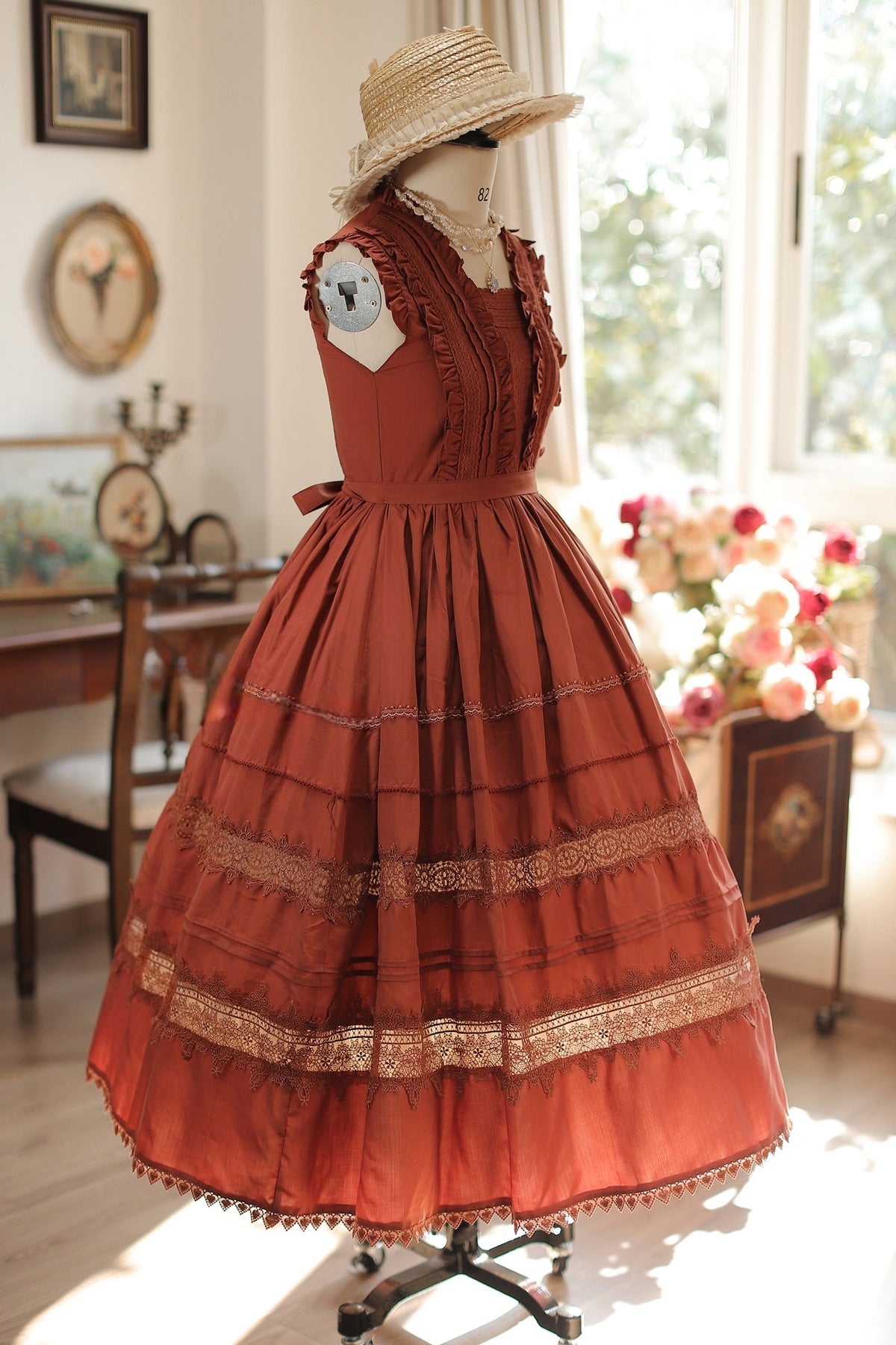 Spring Whisper Lolita Solid Color Elegant French JSK Dress