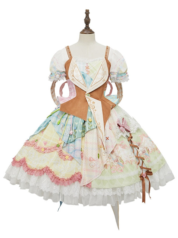 Infinity Warmth Art of Tailoring Lolita Spliced OP Full Set