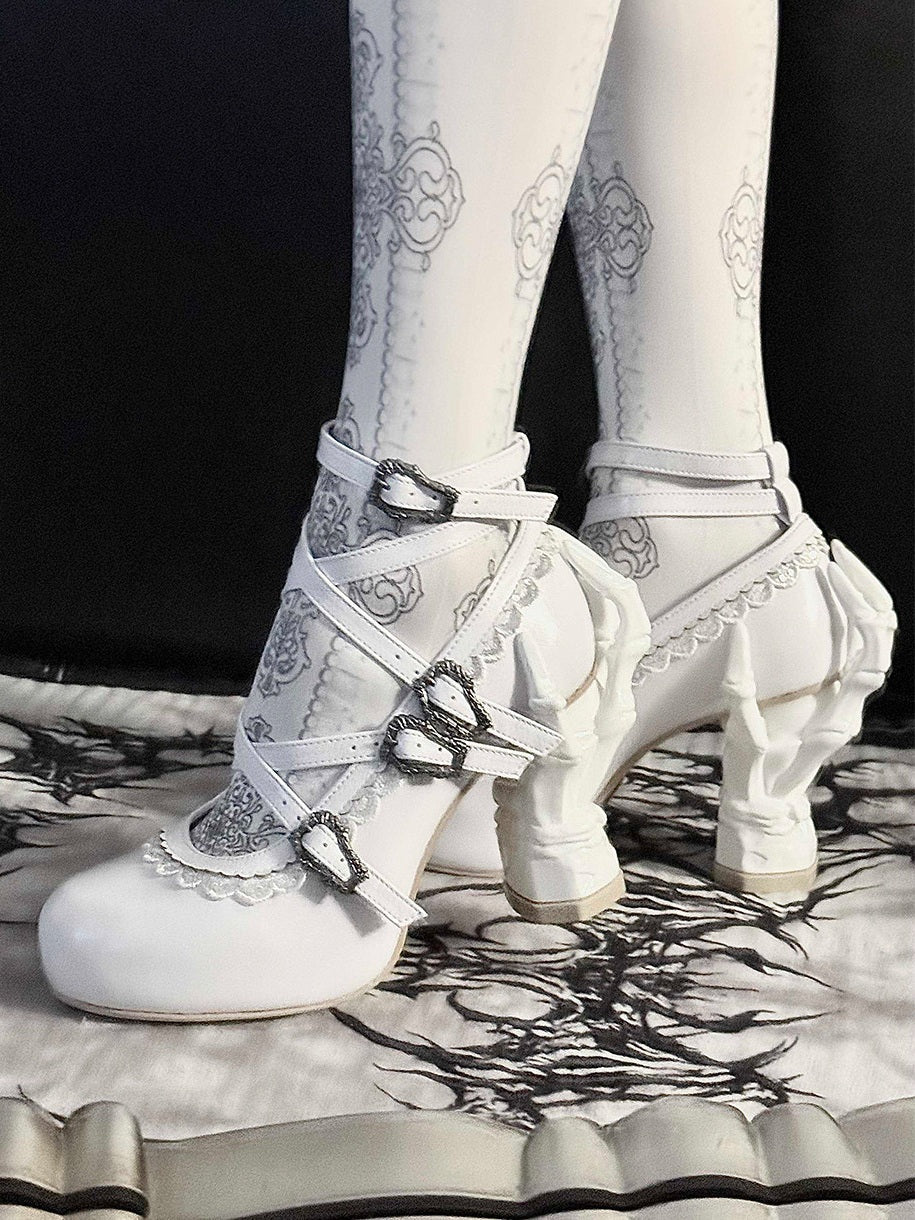 Sacred Bone Diary Skeletal Hand Heel Gothic Lolita Heels