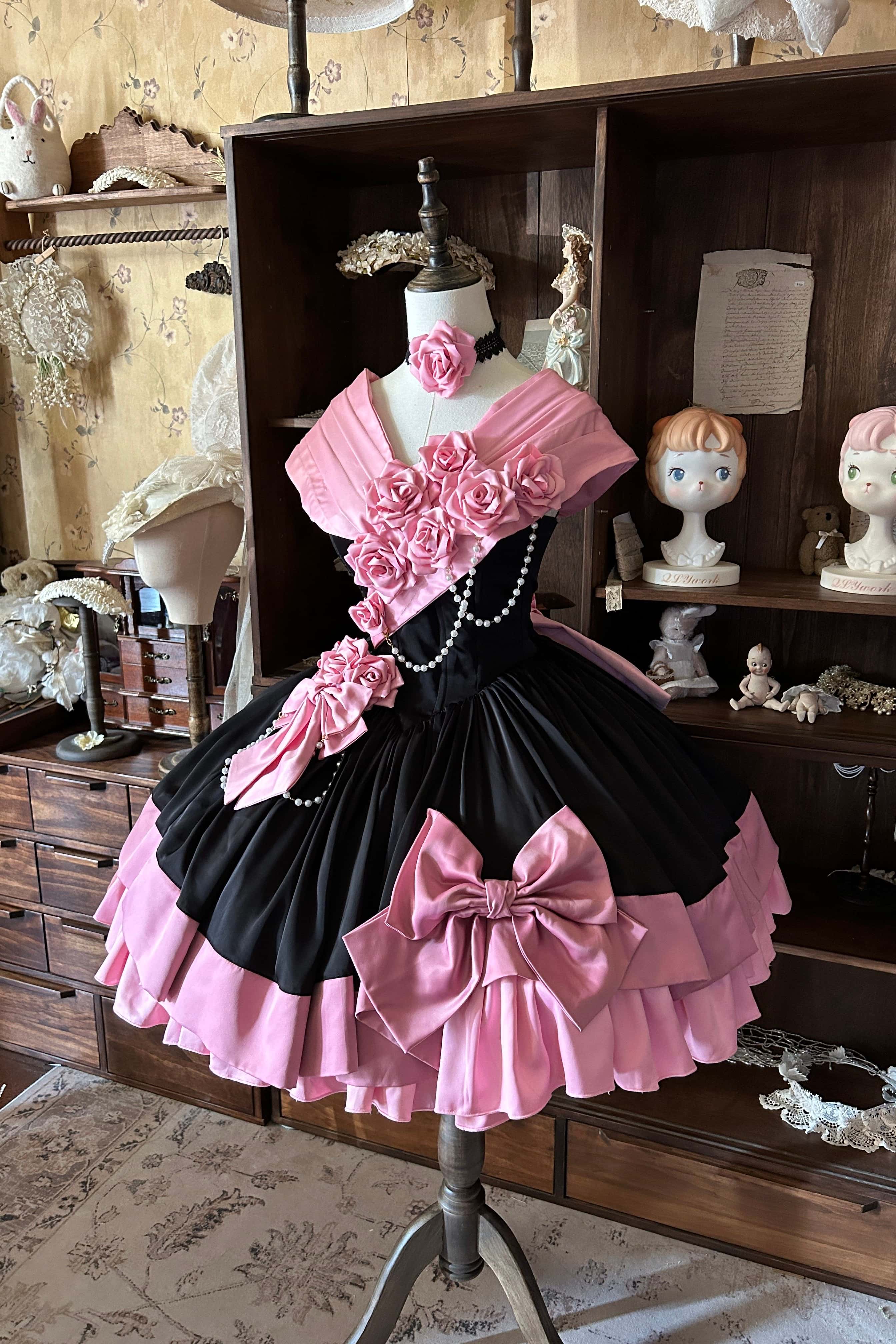 Treasure Chest Rose Lolita Pink Dress