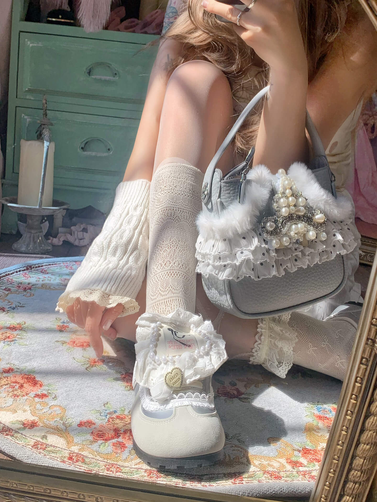 Lolita Sweet Pearl Rabbit Shoulder Bag LE8011