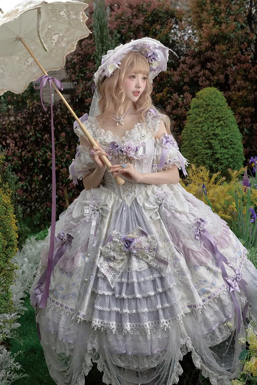 Elegant Floral Bridal Gorgeous Hanayome Style Lolita Dress