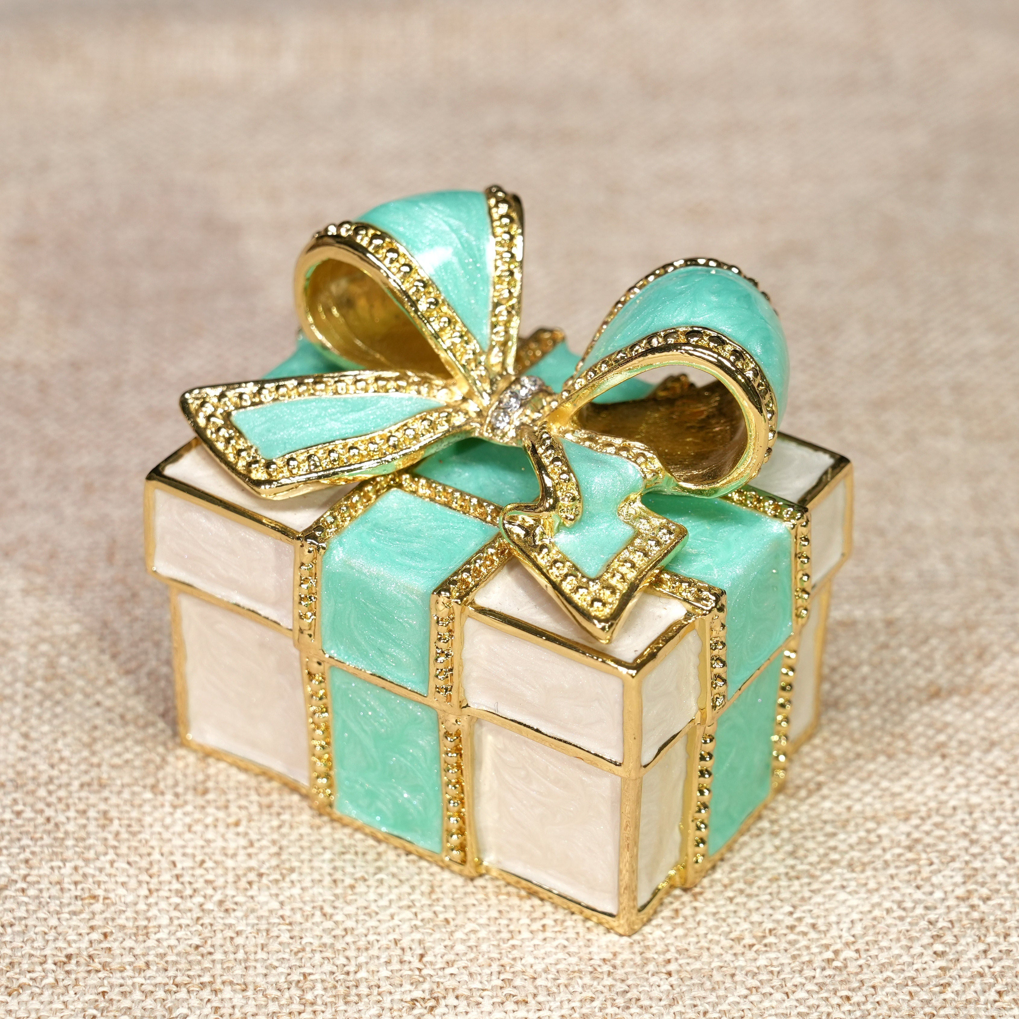 Gift Box-Shaped Enamel Jewelry Box Lolita Decor Gift Large