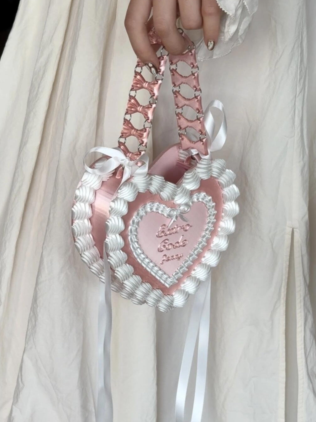 Heart Cake 3D Printed PLA Resin Handbag Crossbody Bag