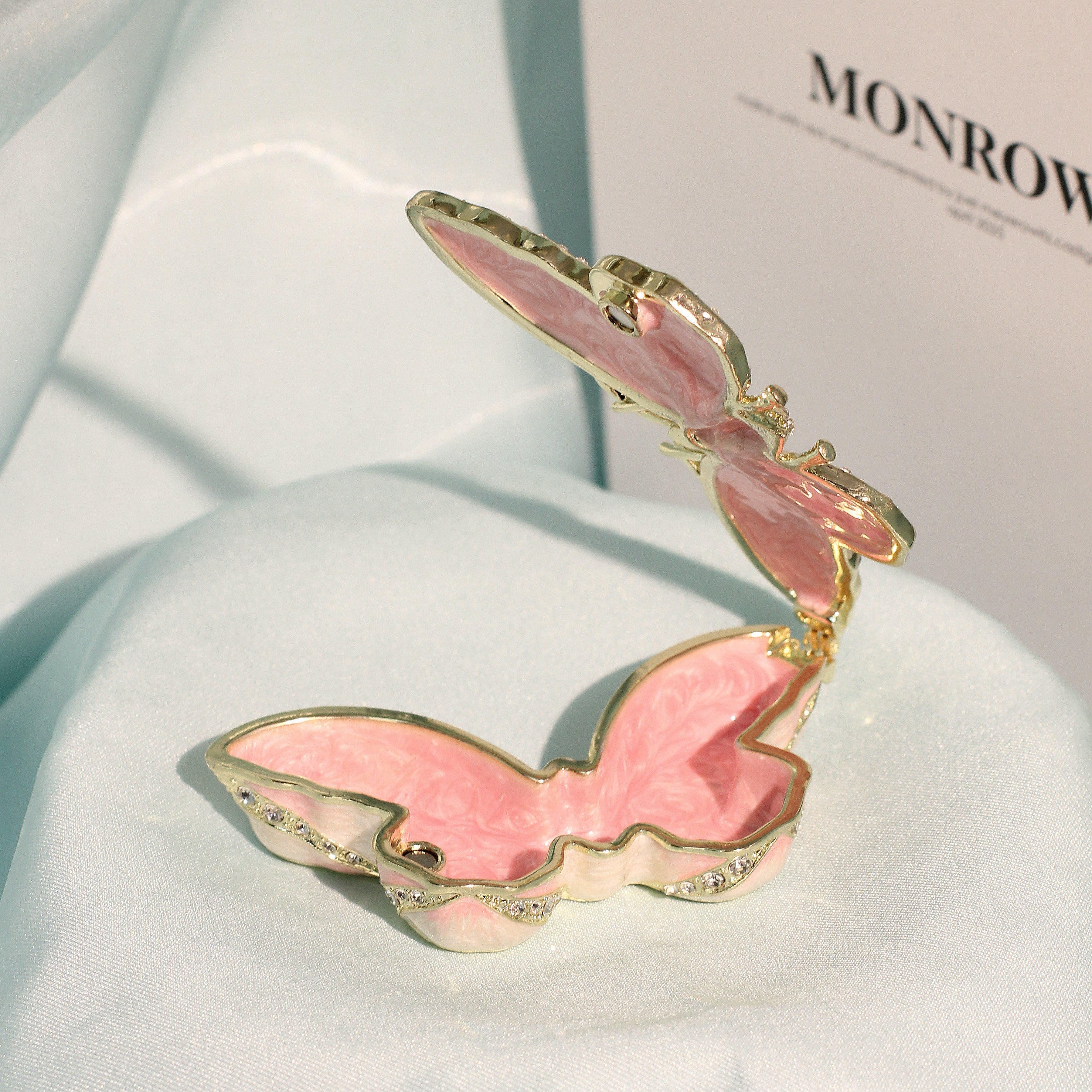 Butterfly-Shaped Enamel Jewelry Box Lolita Decor Gift