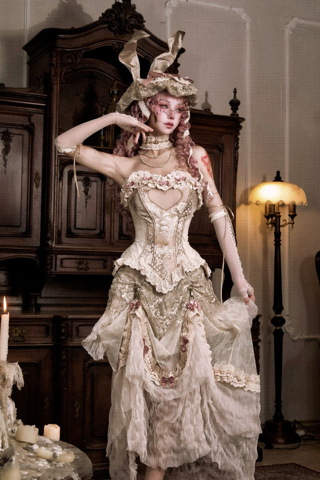 Cupid's Poem Casket Rococo Corset & Train Dress Set