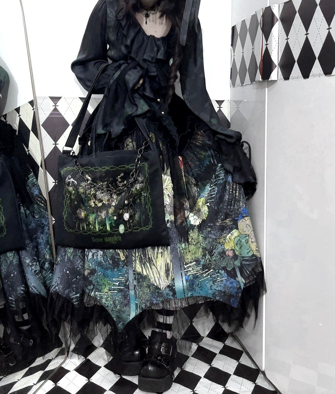 Bone Garden Series Lolita Design Dark Gothic Cthulhu Tote Bag