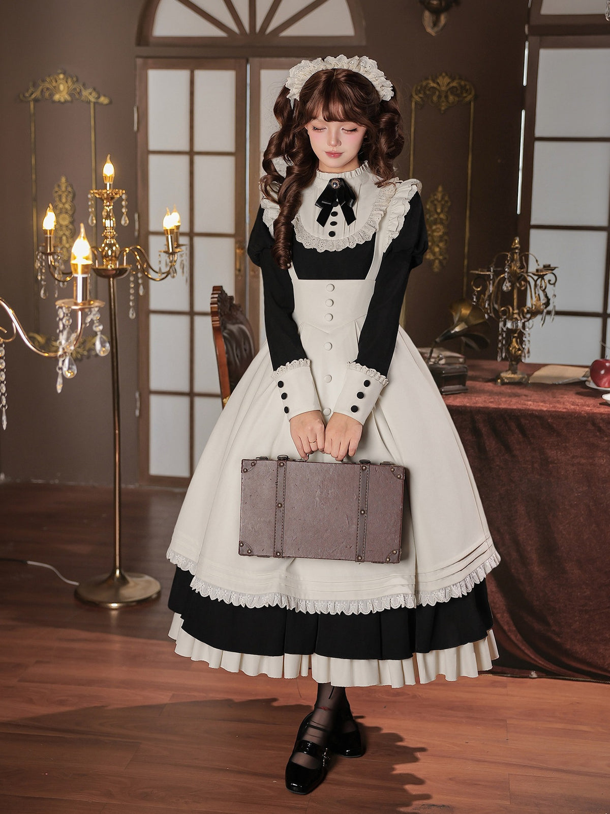 Miss Rita Elegant Maid‑Style Stand‑Collar Lolita OP Dress