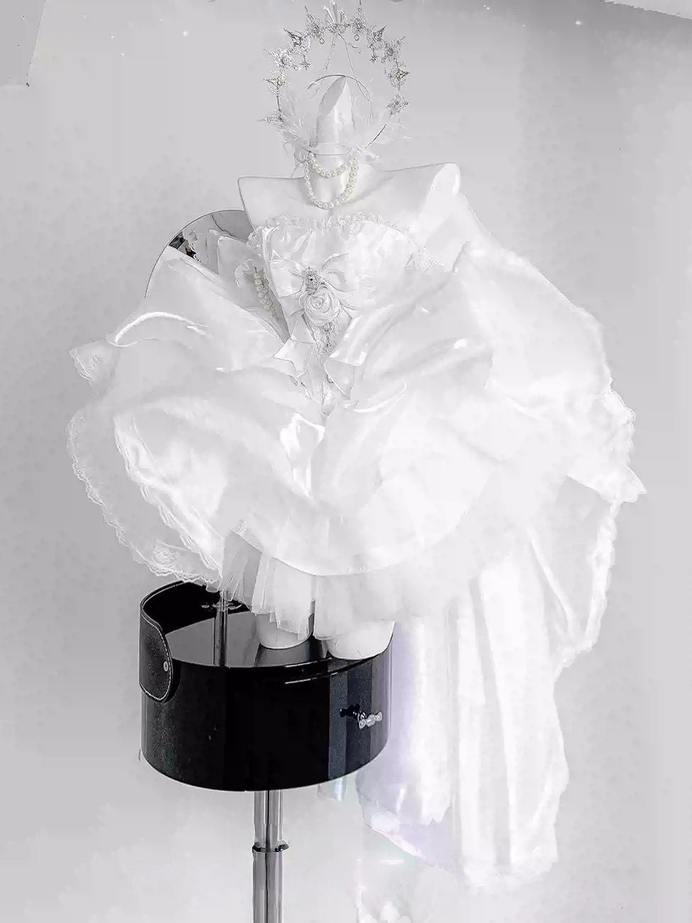Lolita Elegant Silver White Dress LC1012