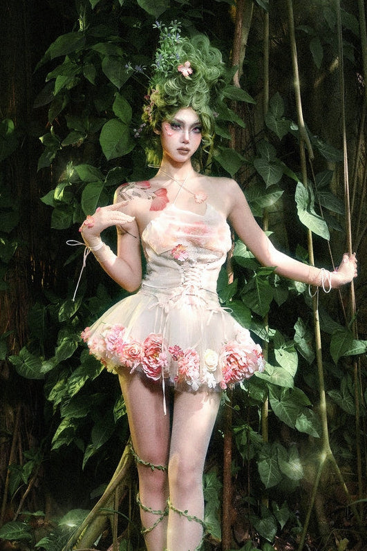 Forest Spirit Mori Style Top & Skirt Set