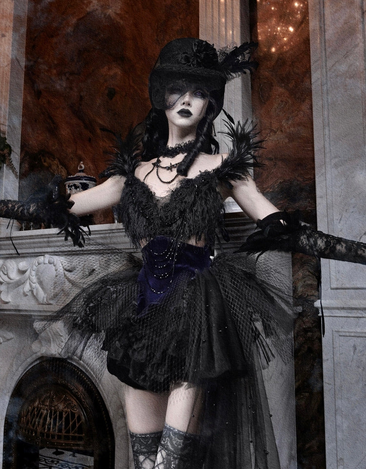 Mourning Day Dark Tulle Ballet Skirt Set