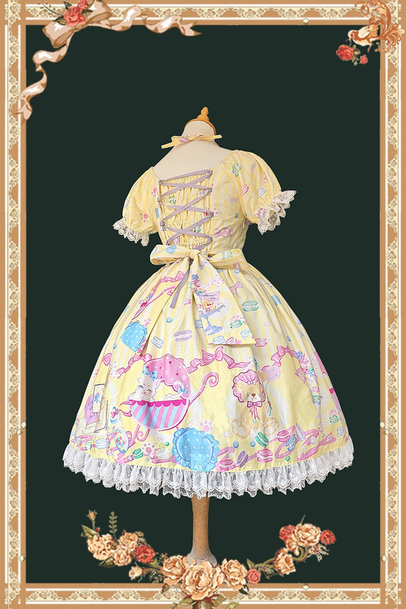 Macaron Dolly House Candy Print Sweet Lolita OP Dress