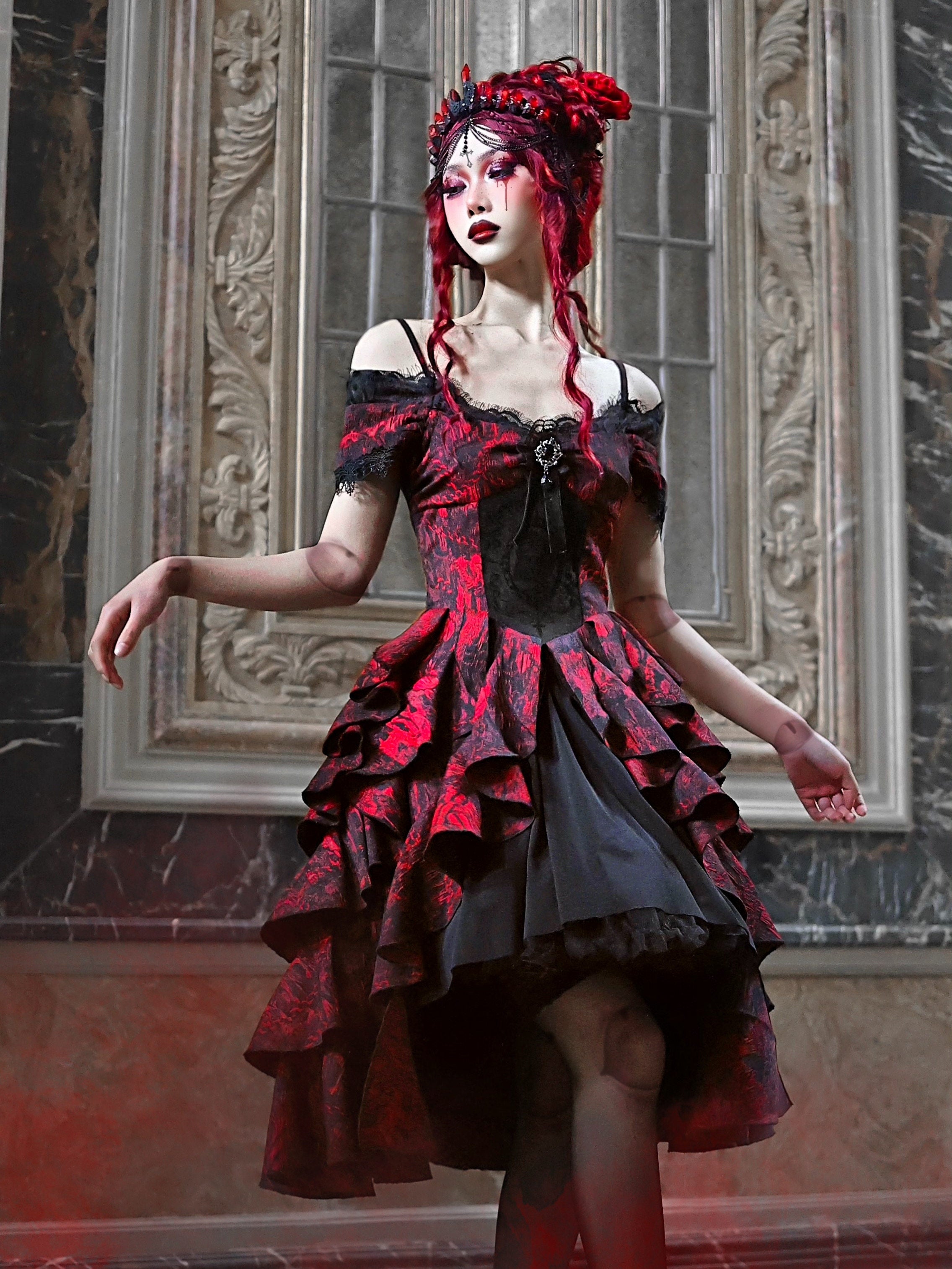 Nether Feast Gothic Wavy Dress