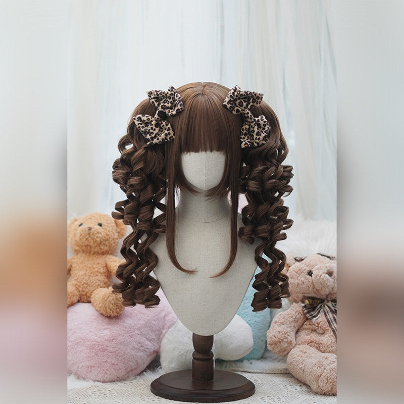 Lolita Vintage Sweetheart Twin Tail Claw Clip Spring Curl Wig