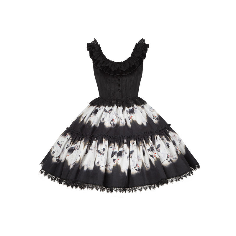 Dead Leaf Butterfly Pattern Lolita OP JSK
