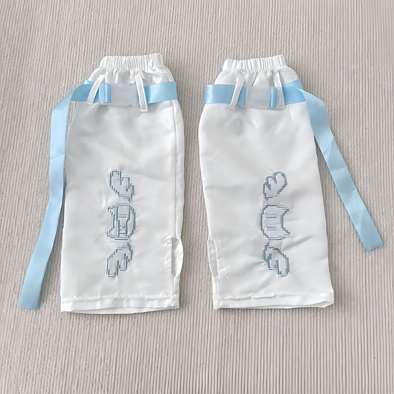 Y2K Blue & White Harajuku Leg Warmers