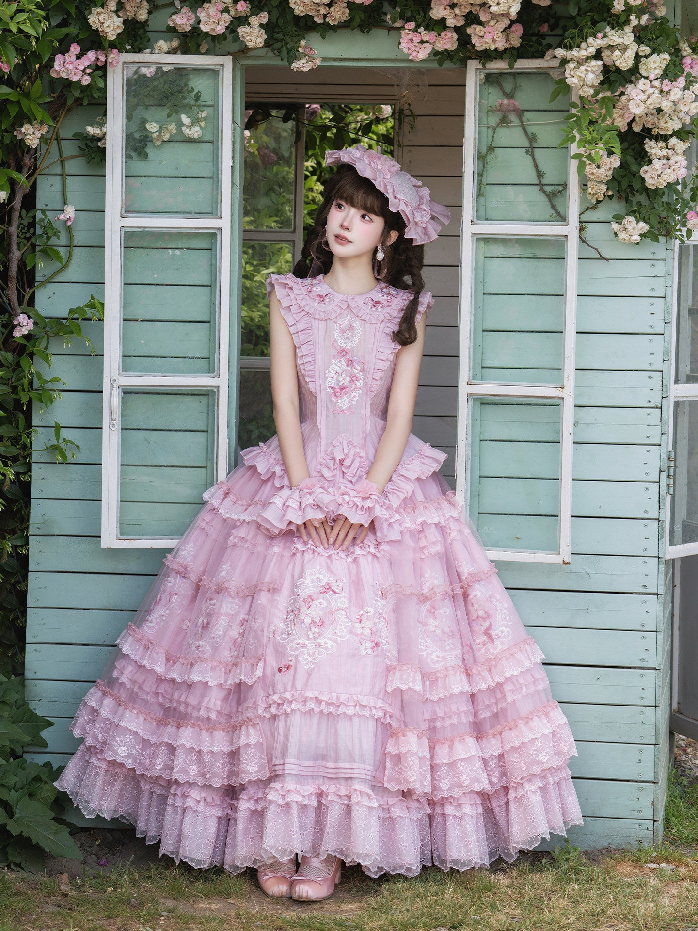 Pink Rose Elegant Classic Lolita Original Bridal Princess Dress