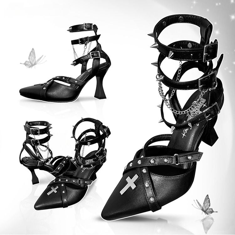 Cross Joan of Arc Gothic Stiletto Heels