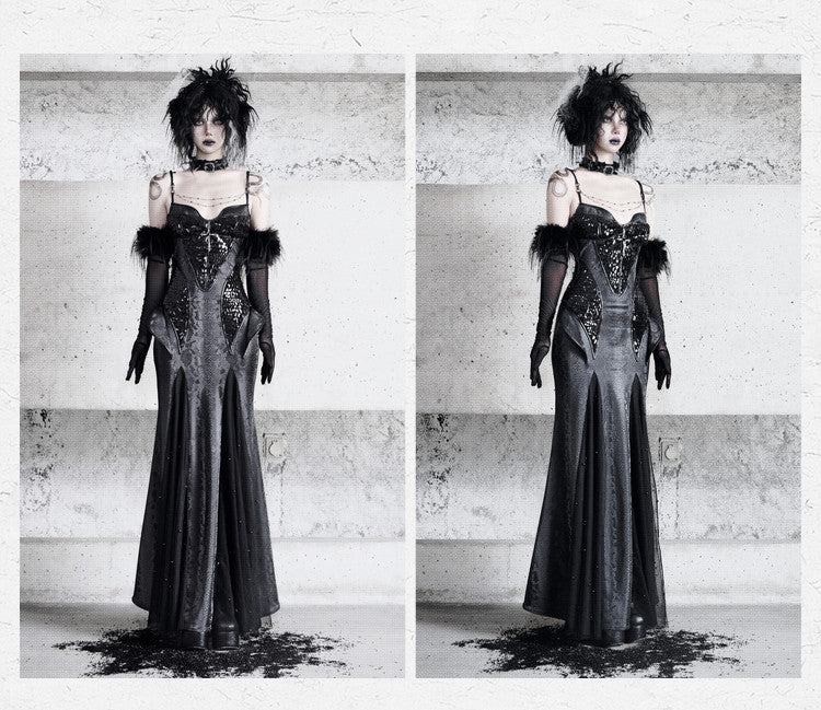 Shadow of Serpent Eyes Gothic Cami Mermaid Dress