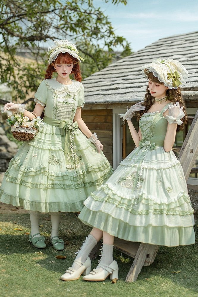 Green Grape Lolita Cottagecore OP/JSK Dress